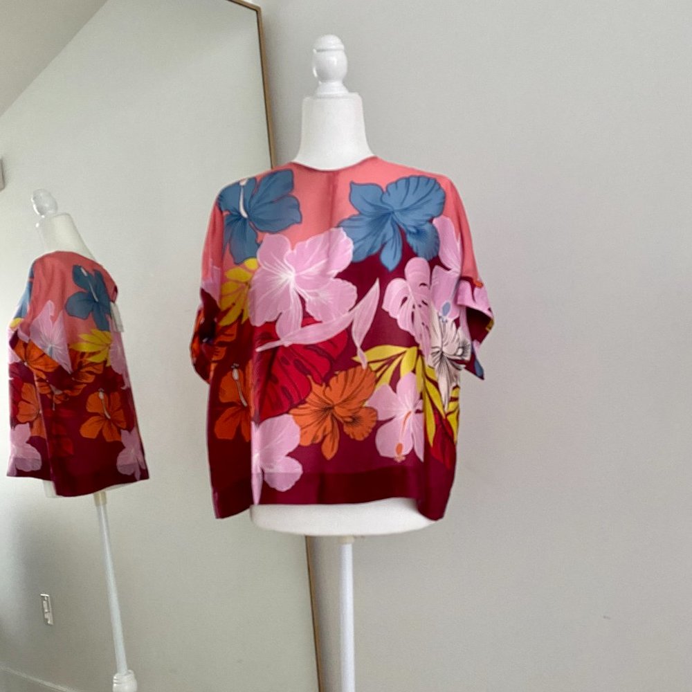 Bagutta Milan 100% Silk Floral Blouse